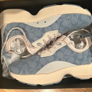 Coach Blue and Beige Sneakers